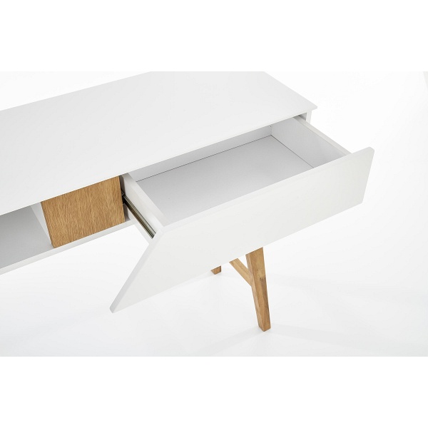 KN1 konsolka naturalny / biały - Halmar