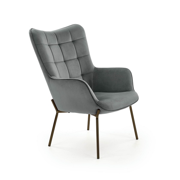 Fotel CASTEL wypoczynkowy czarny / jasny popiel - Halmar