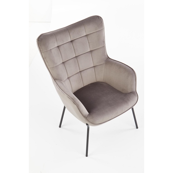 Fotel CASTEL wypoczynkowy czarny / jasny popiel - Halmar