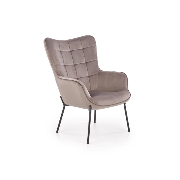 Fotel CASTEL wypoczynkowy czarny / jasny popiel - Halmar