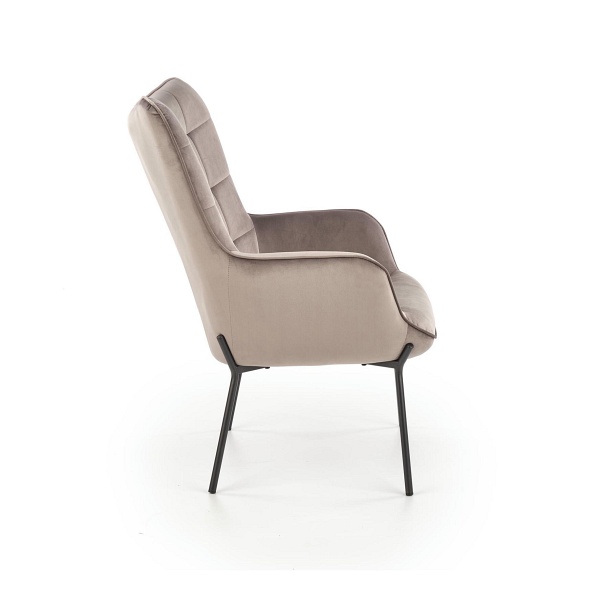 Fotel CASTEL wypoczynkowy czarny / jasny popiel - Halmar