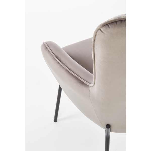 Fotel CASTEL wypoczynkowy czarny / jasny popiel - Halmar