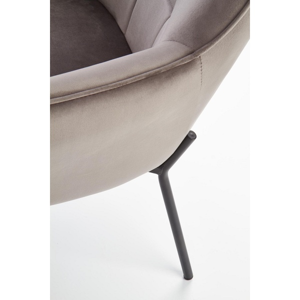 Fotel CASTEL wypoczynkowy czarny / jasny popiel - Halmar