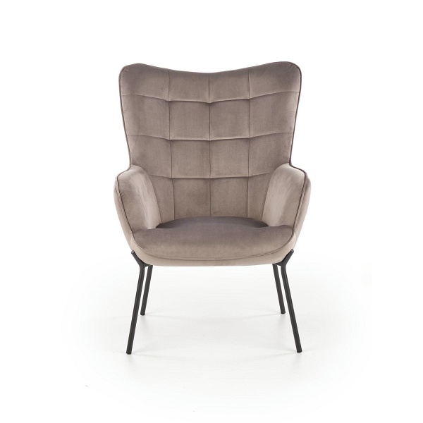 Fotel CASTEL wypoczynkowy czarny / jasny popiel - Halmar