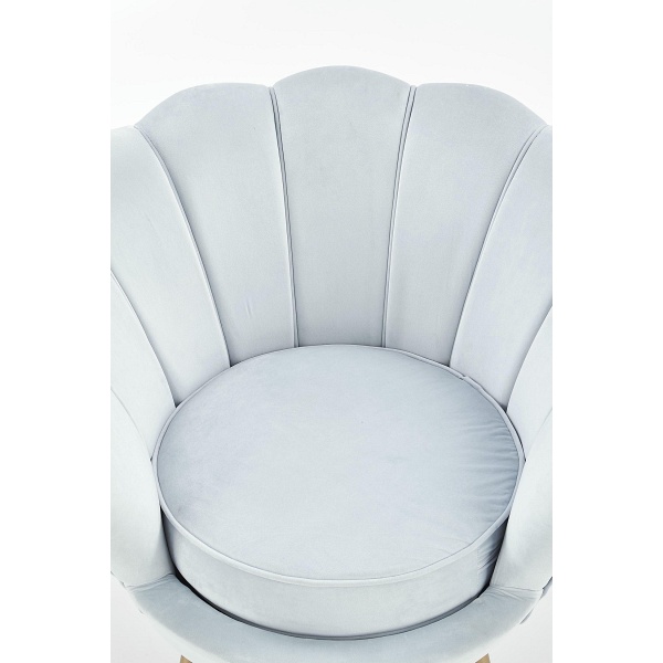 Fotel AMORINO wypoczynkowy jasny niebieski, nogi - złote - Halmar