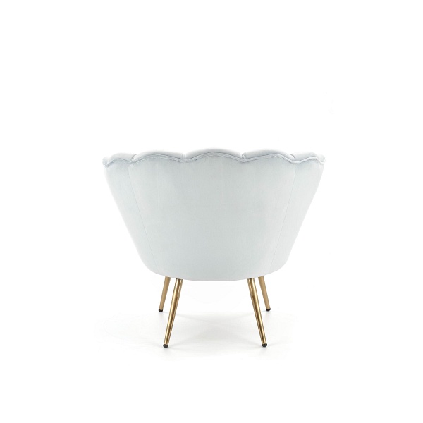 Fotel AMORINO wypoczynkowy jasny niebieski, nogi - złote - Halmar