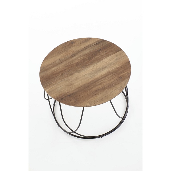 Ława NUBIRA stelaż - czarny, blat - orzechowy - Halmar