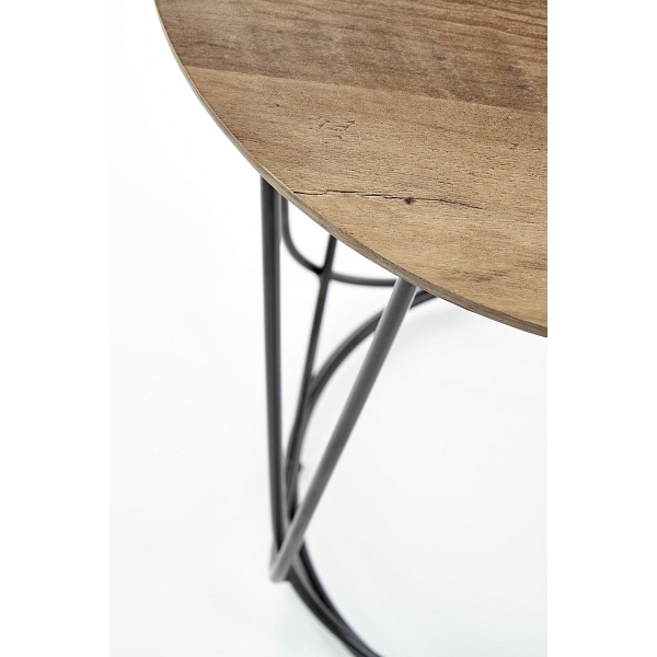 Ława NUBIRA S stelaż - czarny, blat - orzechowy - Halmar