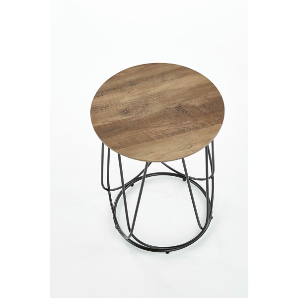 Ława NUBIRA S stelaż - czarny, blat - orzechowy - Halmar