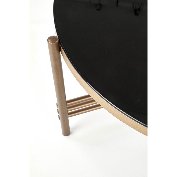 Ława ISMENA stelaż - złoty, blat - czarny - Halmar