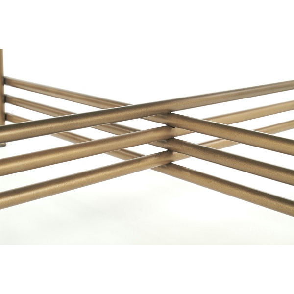 Ława ISMENA stelaż - złoty, blat - czarny - Halmar