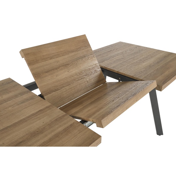 Stół BERLIN rozkładany 140-180 cm, blat - orzechowy, stelaż - czarny - Halmar