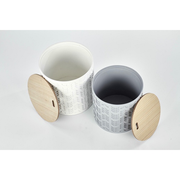 ALBA zestaw dwóch ław z pojemnikiem biały / popiel - Halmar