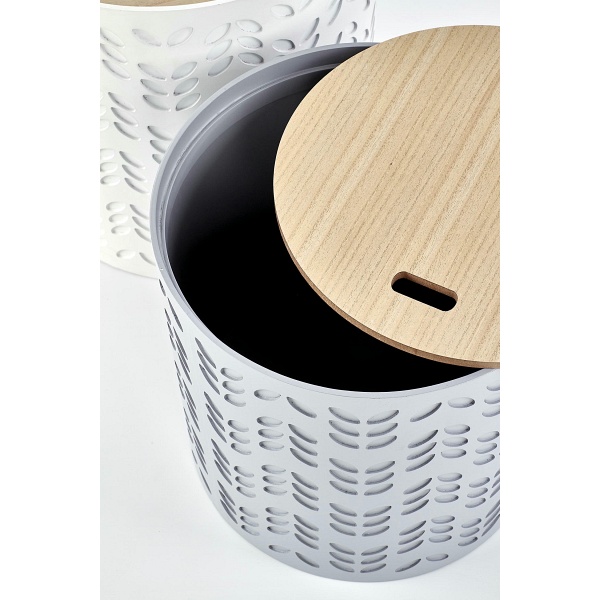 ALBA zestaw dwóch ław z pojemnikiem biały / popiel - Halmar