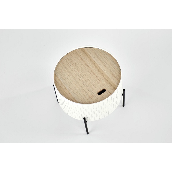 Ława SINTRA z pojemnikiem biały / czarny - Halmar