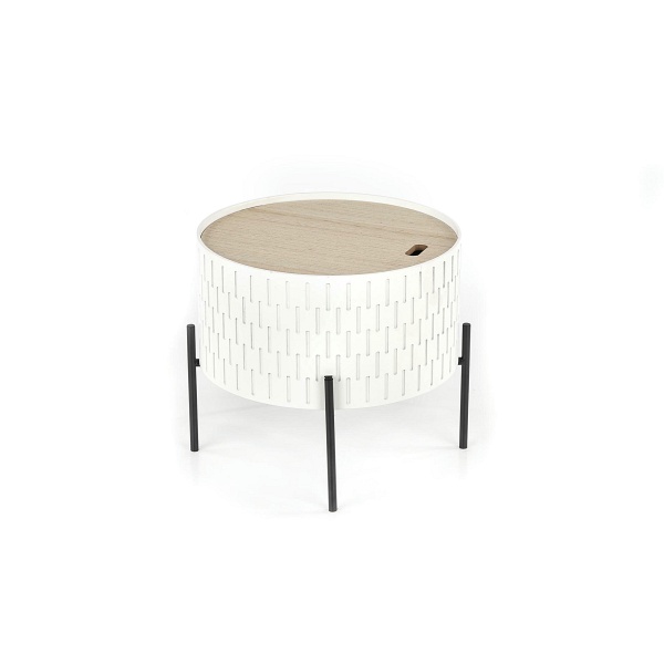 Ława SINTRA z pojemnikiem biały / czarny - Halmar