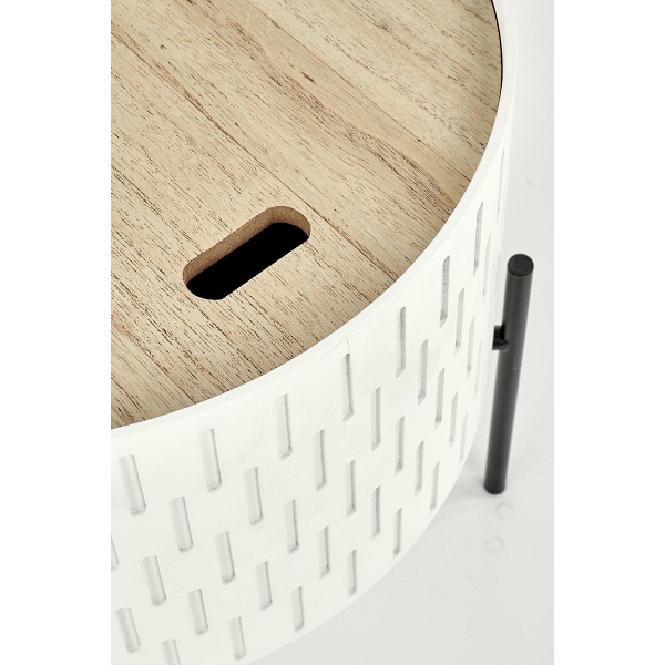 Ława SINTRA z pojemnikiem biały / czarny - Halmar