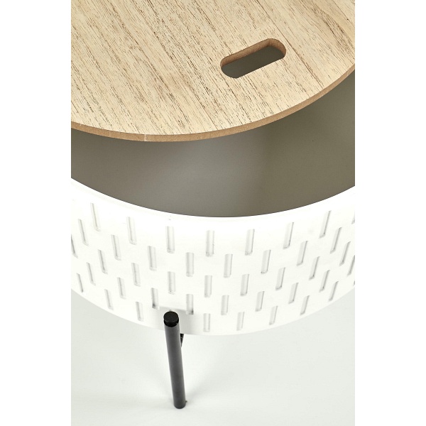 Ława SINTRA z pojemnikiem biały / czarny - Halmar