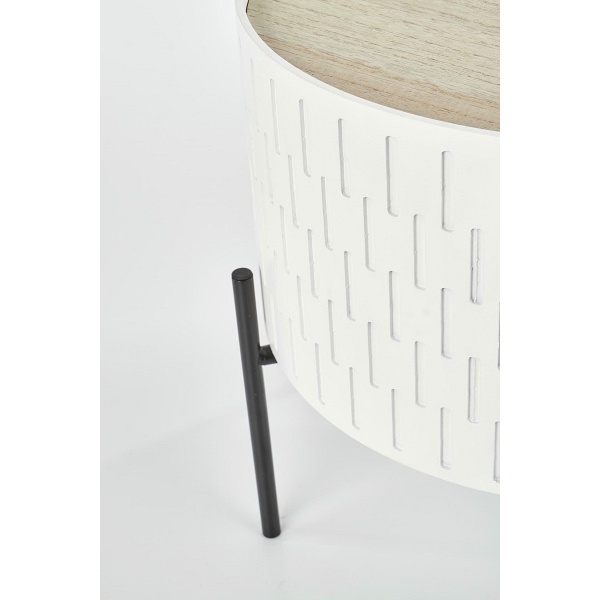 Ława SINTRA z pojemnikiem biały / czarny - Halmar