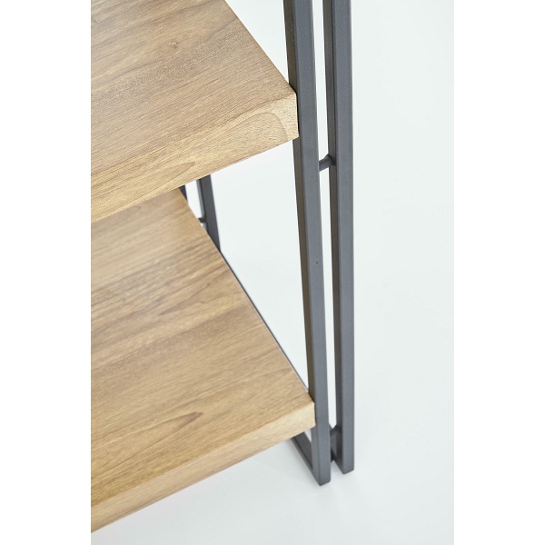 Regał BOLIVAR REG1 dąb złoty / czarny - Halmar