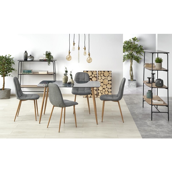 Stół NEXT blat - dymiony, nogi - dąb miodowy - Halmar