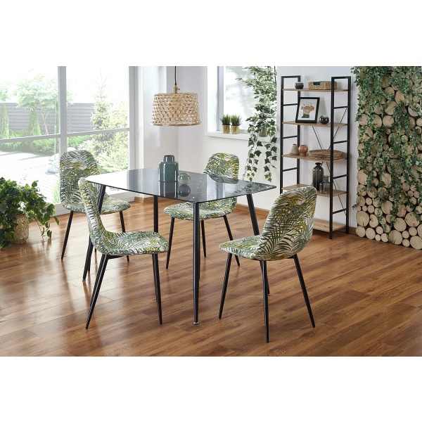 Stół NEXT blat - dymiony, nogi - czarne - Halmar