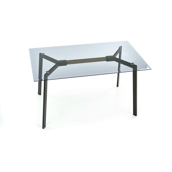 Stół TRAX blat - dymiony, nogi - czarne - Halmar