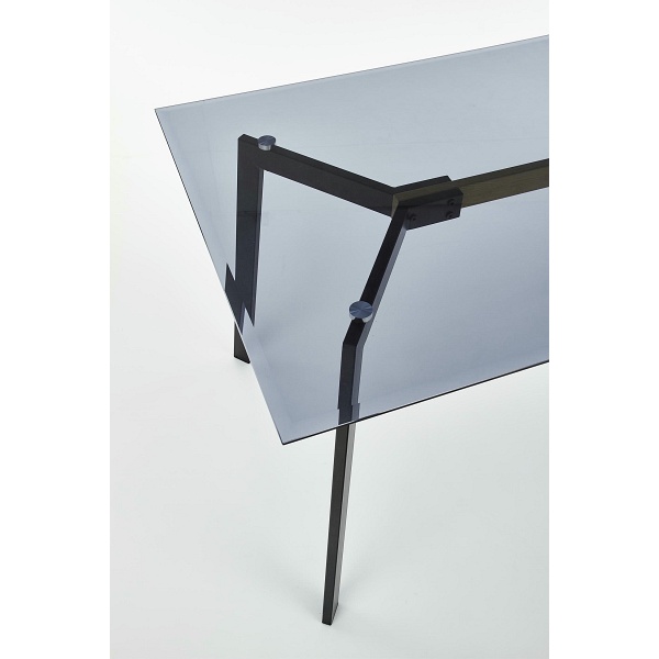 Stół TRAX blat - dymiony, nogi - czarne - Halmar