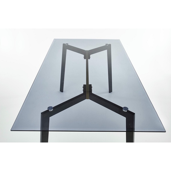 Stół TRAX blat - dymiony, nogi - czarne - Halmar