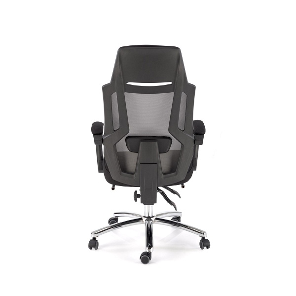 Fotel FREEMAN pracowniczy z podnożkiem czarny / popielaty - Halmar