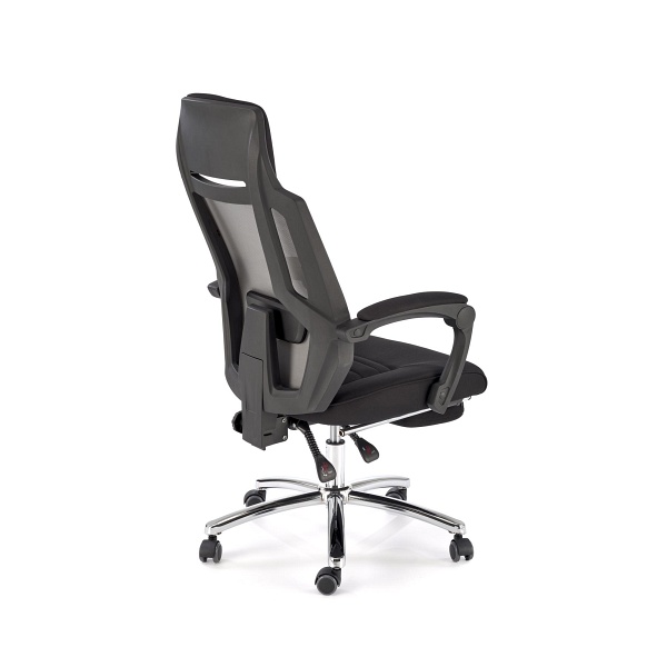 Fotel FREEMAN pracowniczy z podnożkiem czarny / popielaty - Halmar