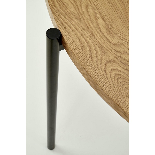 Stół MORGAN okragły dąb złoty / czarny - Halmar