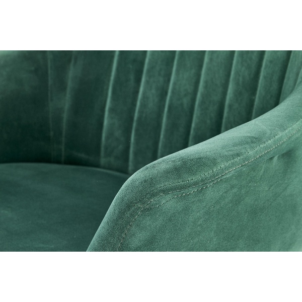 Fotel ELEGANCE 2 wypoczynkowy tapicerka - ciemny zielony, nogi - złote - Halmar