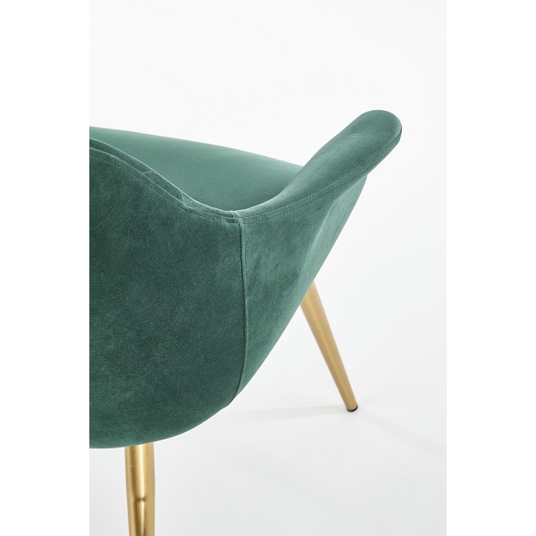 Fotel ELEGANCE 2 wypoczynkowy tapicerka - ciemny zielony, nogi - złote - Halmar