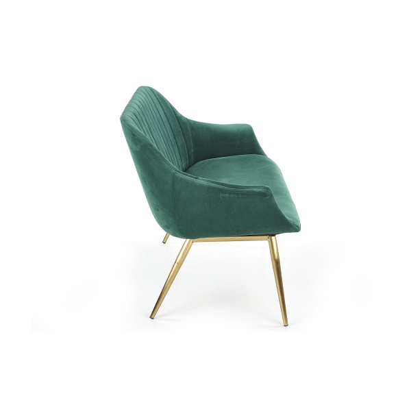 Sofa ELEGANCE 2 XL tapicerka - ciemny zielony, nogi - złote - Halmar