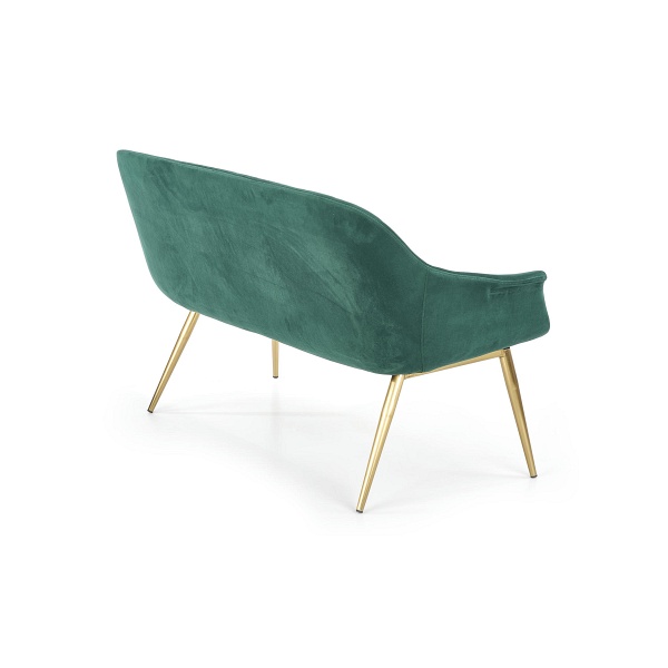 Sofa ELEGANCE 2 XL tapicerka - ciemny zielony, nogi - złote - Halmar