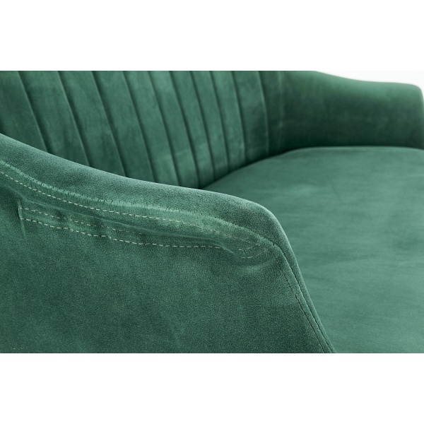 Sofa ELEGANCE 2 XL tapicerka - ciemny zielony, nogi - złote - Halmar