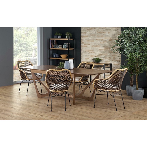 Stół WENANTY rozkładany blat - orzech amerykański, nogi - orzech amerykański - Halmar