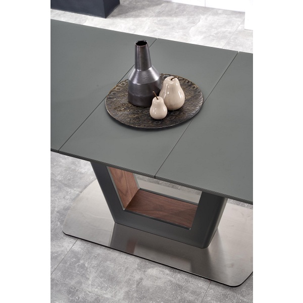 Stół BILOTTI rozkładany antracytowy mat / orzech - Halmar