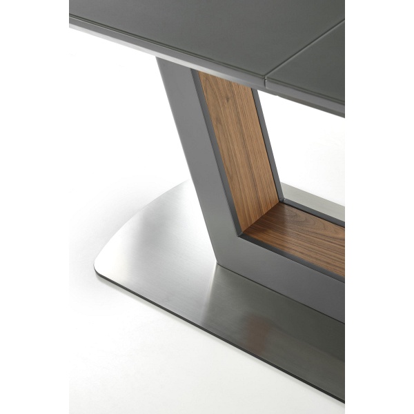 Stół BILOTTI rozkładany antracytowy mat / orzech - Halmar