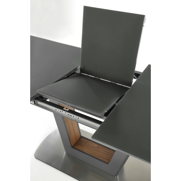 Stół BILOTTI rozkładany antracytowy mat / orzech - Halmar