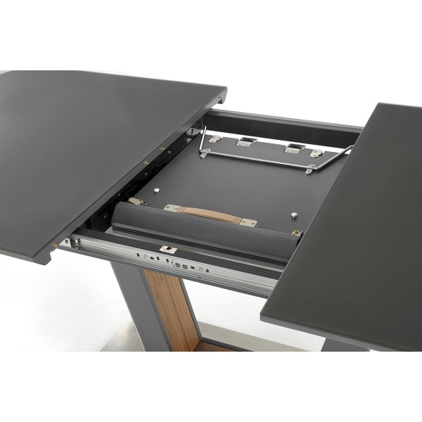 Stół BILOTTI rozkładany antracytowy mat / orzech - Halmar