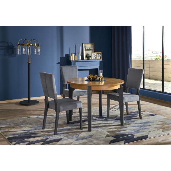 Stół SORBUS rozkładany, blat - dąb miodowy, nogi - grafitowe - Halmar