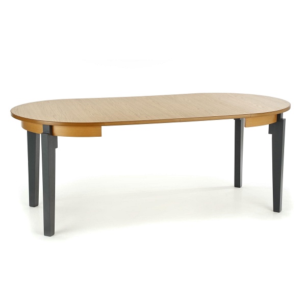 Stół SORBUS rozkładany, blat - dąb miodowy, nogi - grafitowe - Halmar