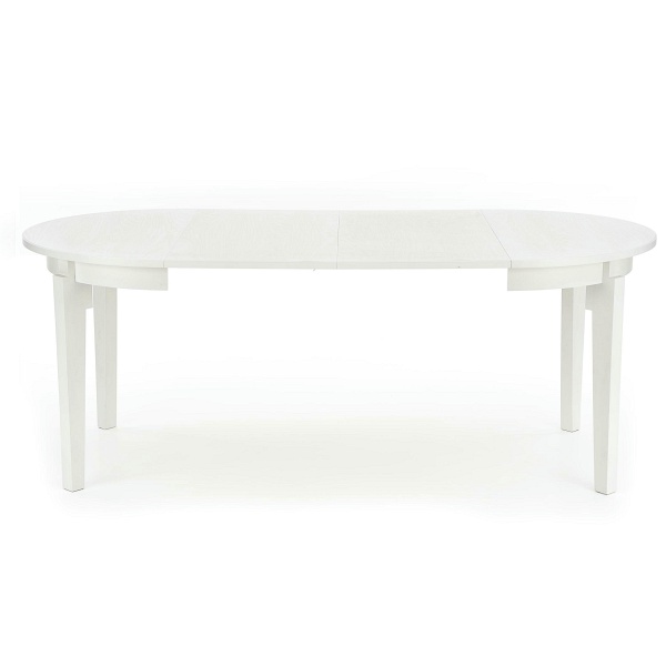Stół SORBUS rozkładany, blat - biały, nogi - białe - Halmar
