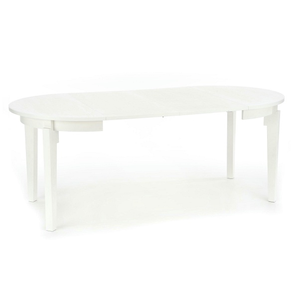 Stół SORBUS rozkładany, blat - biały, nogi - białe - Halmar