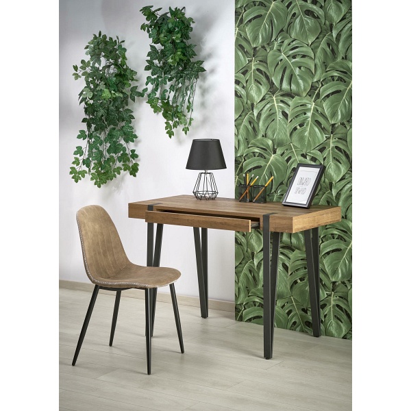 Biurko B39 czarny / orzech miodowy - Halmar