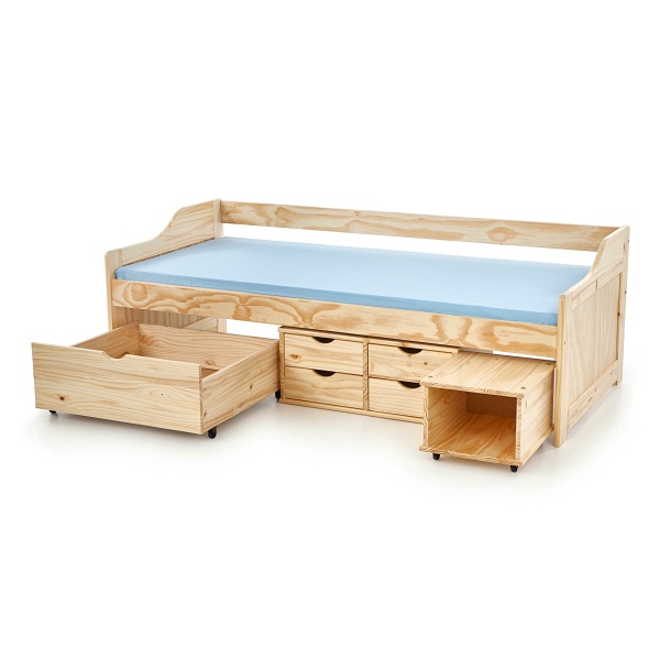 Łóżko MAXIMA 2 młodzieżowe drewno lite sosnowe - Halmar