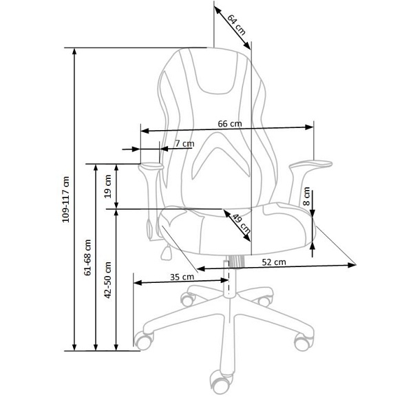 Fotel JOFREY gabinetowy czarny / popielaty - Halmar