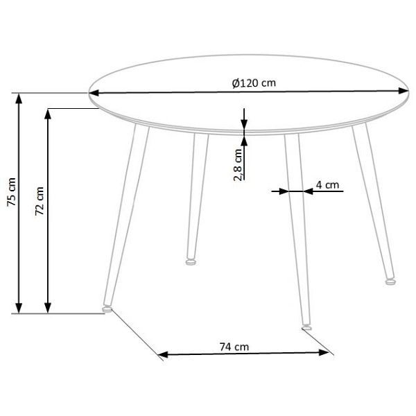 Stół EMBOS czarny / złoty - Halmar